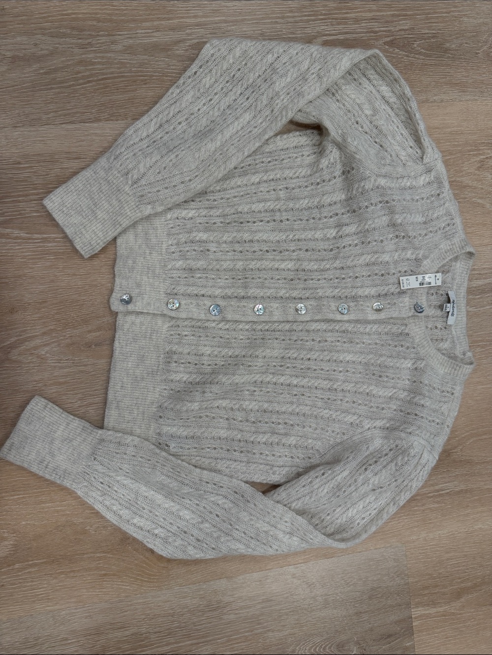 Bnwt Madewell Large Beige Cardigan